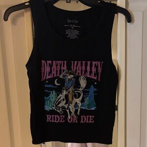 Zoe + Liv Black and Purple 'Death Valley' Kids Tank Top
